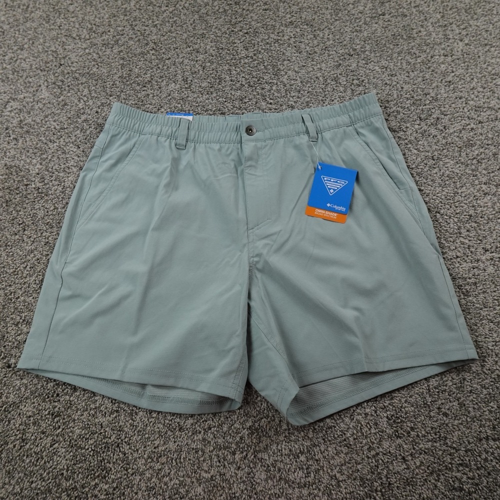 NEW Columbia Shorts Mens L Blue PFG Uncharted Omni Shade Fishing Outdoor Hike‎